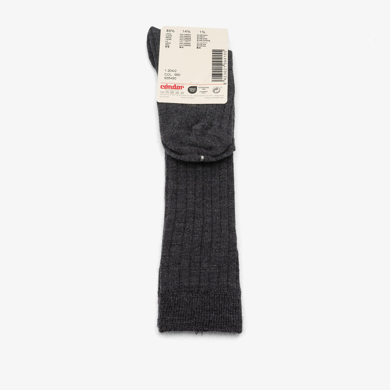 bisgaard x Cóndor merino wool rib knee high socks marengo