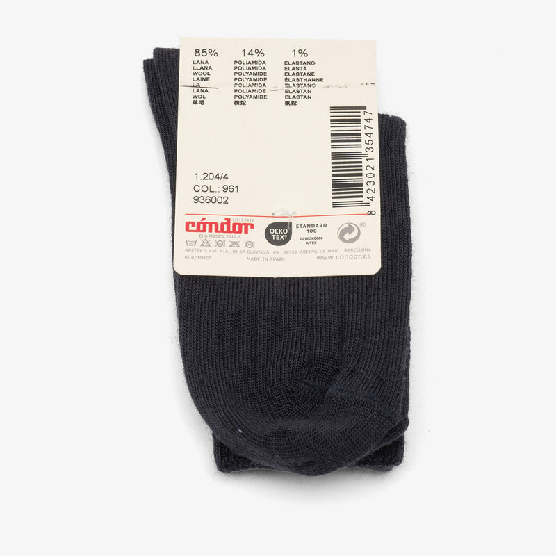 bisgaard x Cóndor merino wool rib short socks azul oscuro