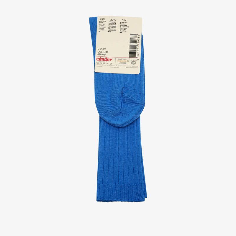 bisgaard x Cóndor cotton rib knee high socks eletric blue