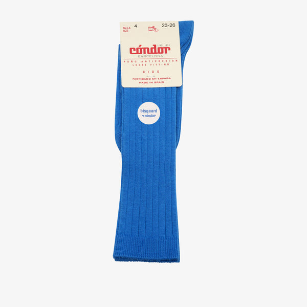 bisgaard x Cóndor cotton rib knee high socks eletric blue