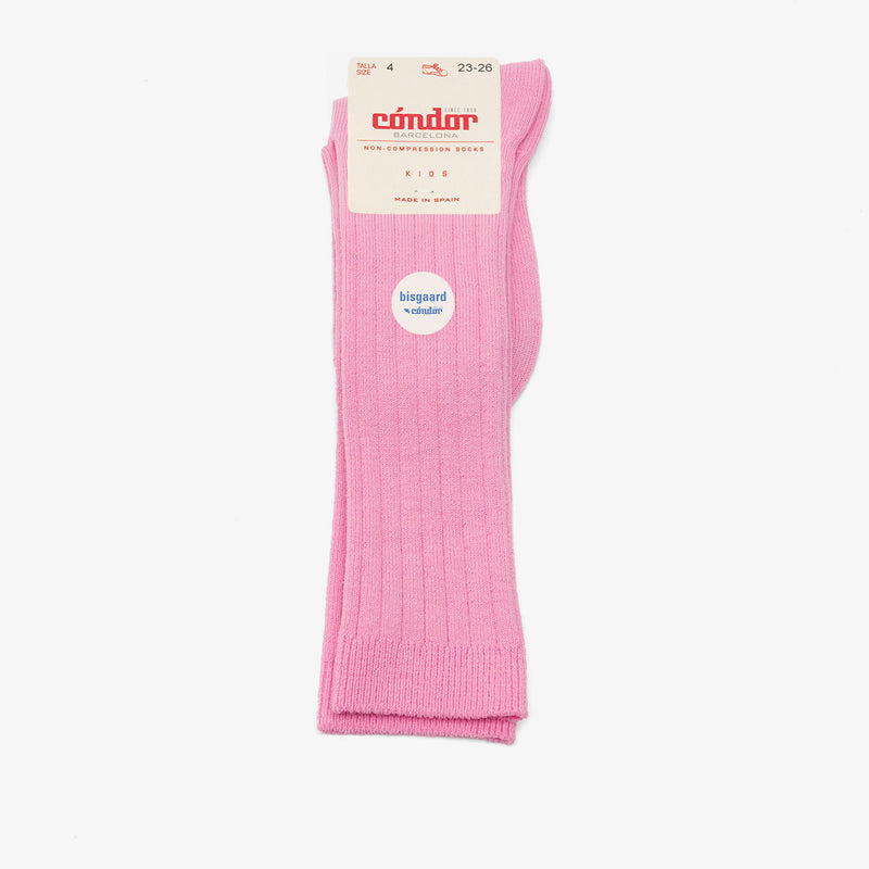 bisgaard x Cóndor cotton rib knee high socks chicle