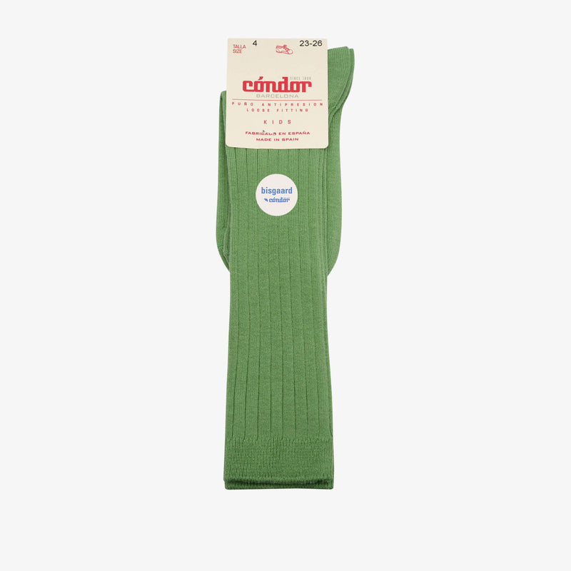 bisgaard x Cóndor cotton rib knee high socks pear