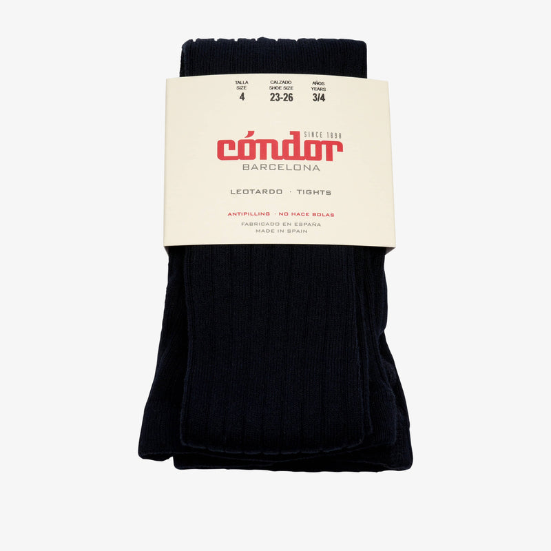 bisgaard x Cóndor cotton rib tights navy