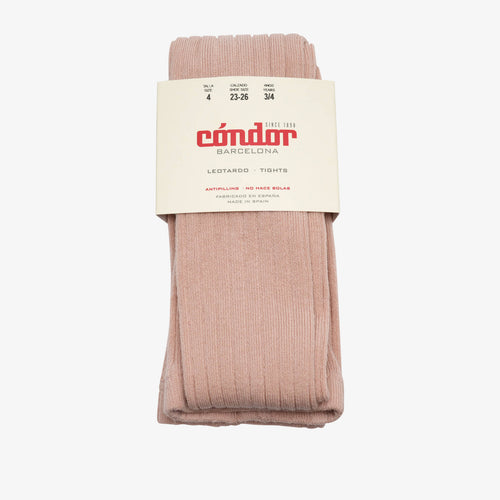 bisgaard x Cóndor cotton rib tights rosa