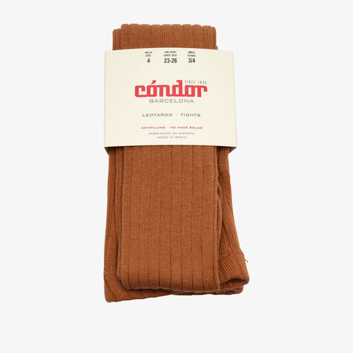 bisgaard x Cóndor cotton rib tights canela