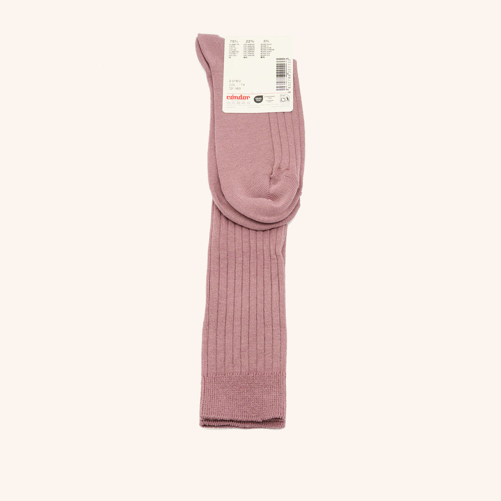 bisgaard x Cóndor cotton rib knee high socks iris