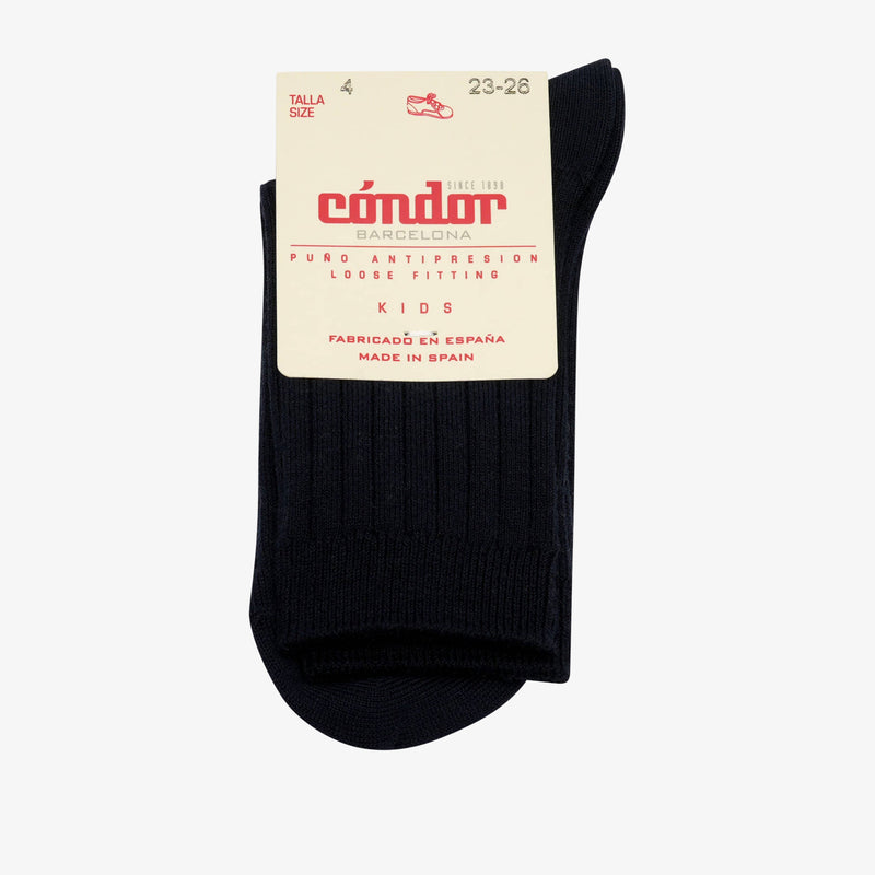 bisgaard x Cóndor cotton rib short socks navy