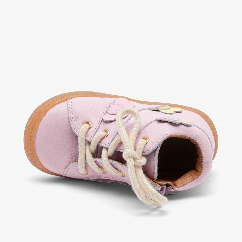 bisgaard ulrikka candyfloss kids' sneakers in soft pink with glitter