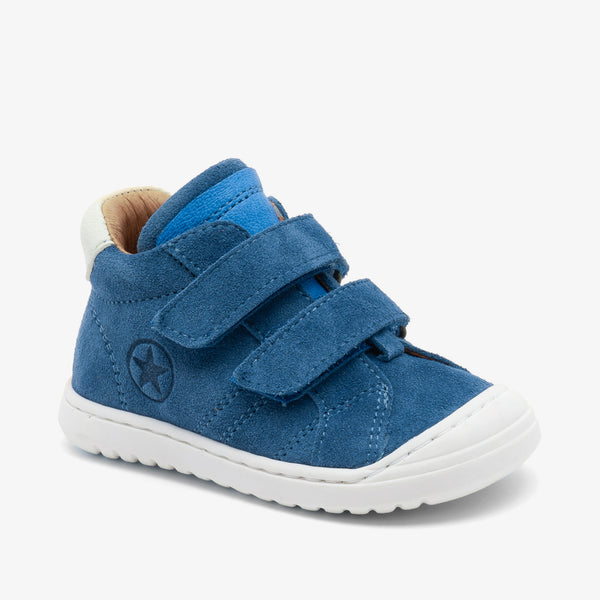 Bisgaard Thor V Denim Kids Sneakers with Velcro Straps and Rubber Sole