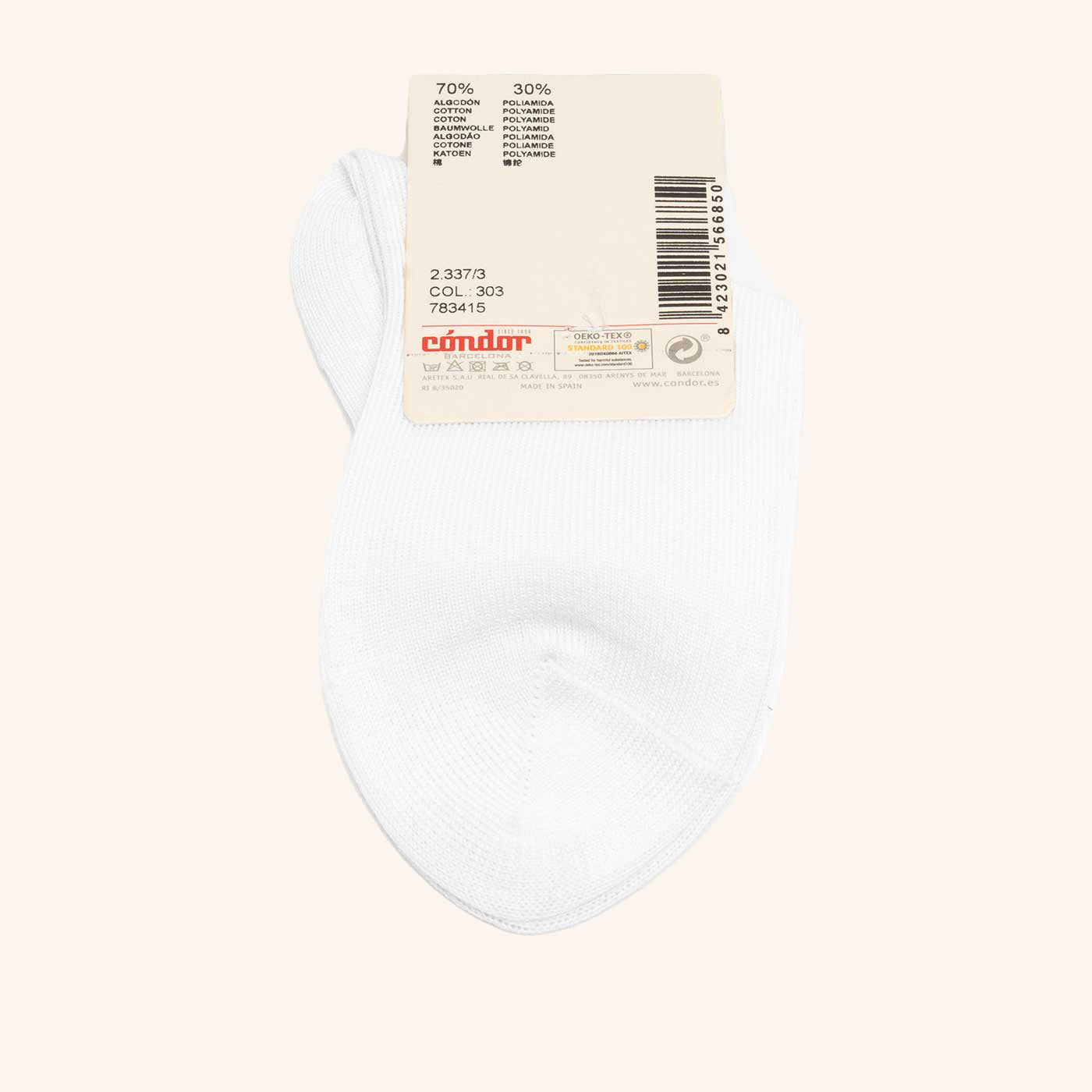 bisgaard x Cóndor cotton ankle sock with openwork  blanco