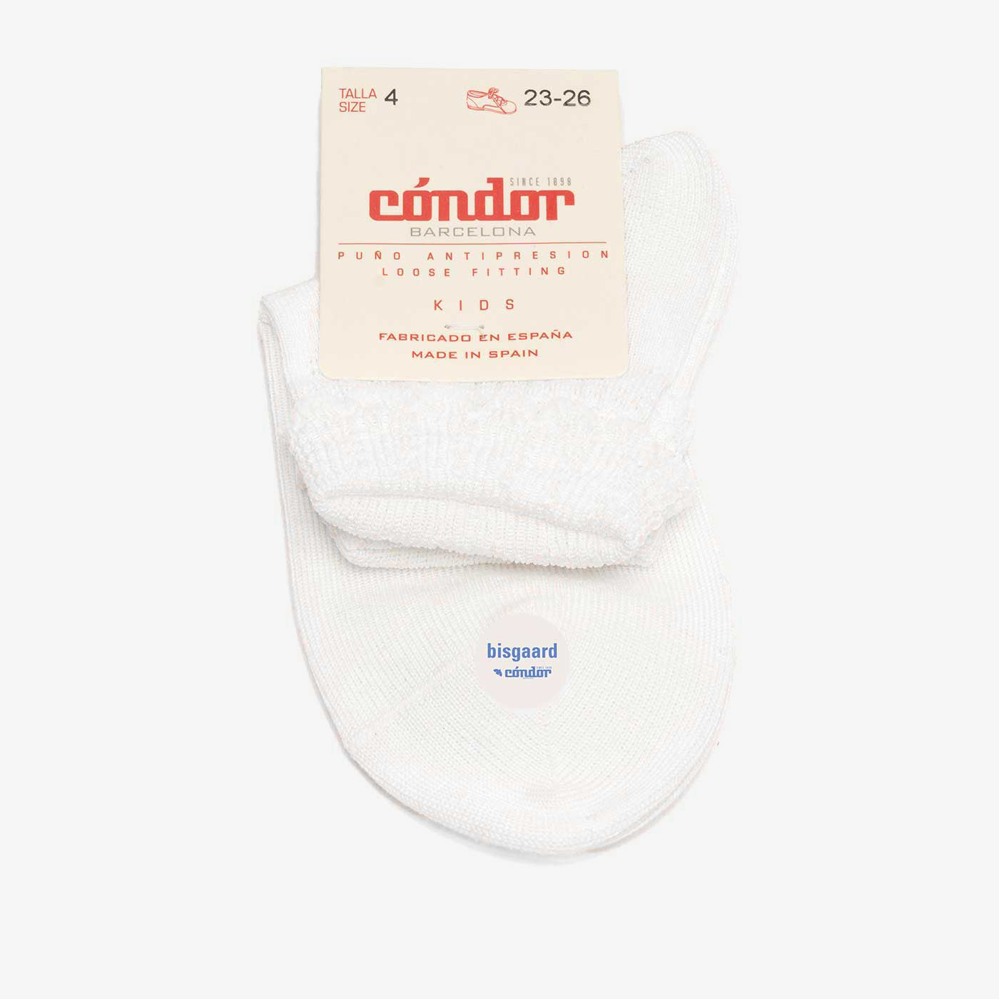 bisgaard x Cóndor cotton ankle sock with openwork blanco