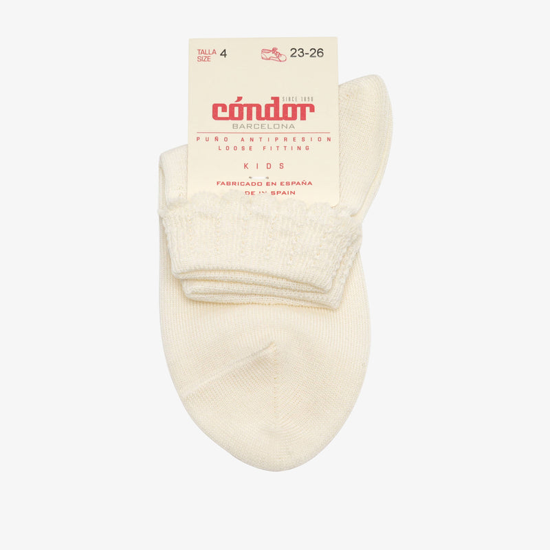 bisgaard x Cóndor cotton ankle sock with openwork cava