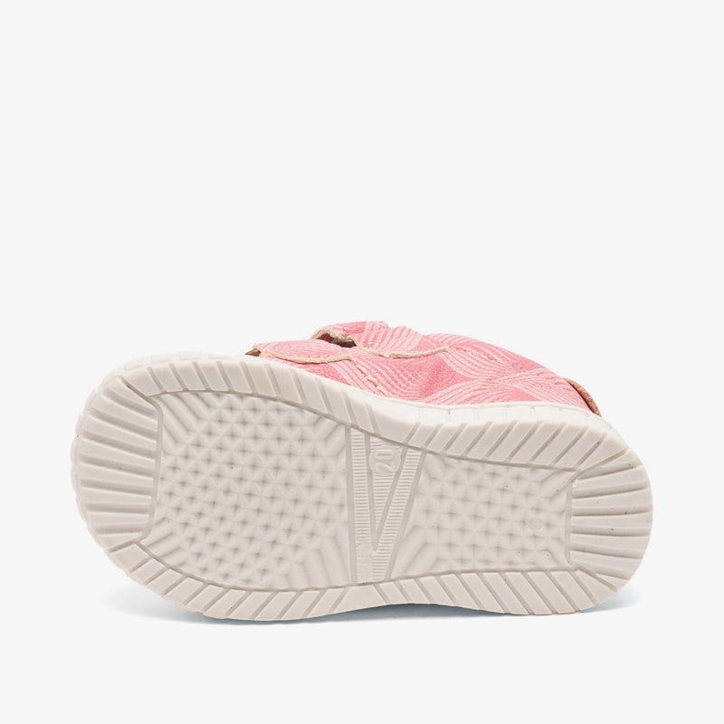 bisgaard julian flamingo kids sandals in pink with white soles