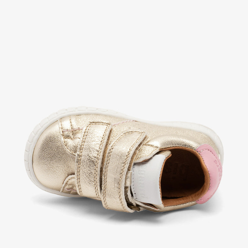 bisgaard julian champagne children's shoes with leather upper and rubber sole