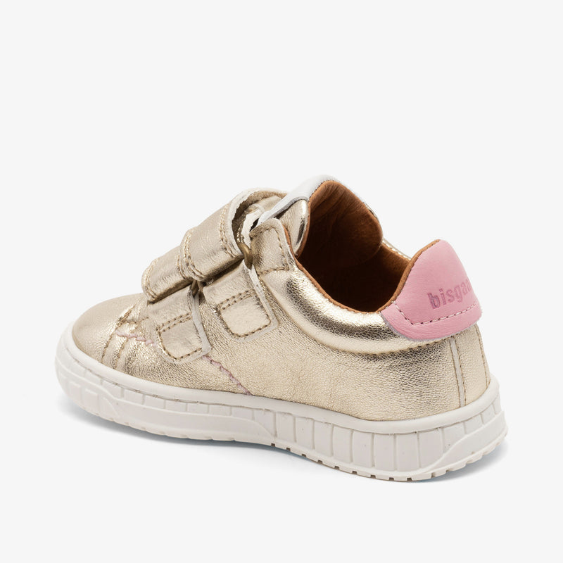 bisgaard julian champagne leather high top sneakers for kids