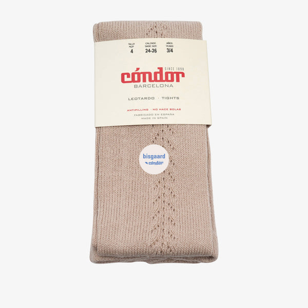 bisgaard x Cóndor cotton tights with side openwork piedra