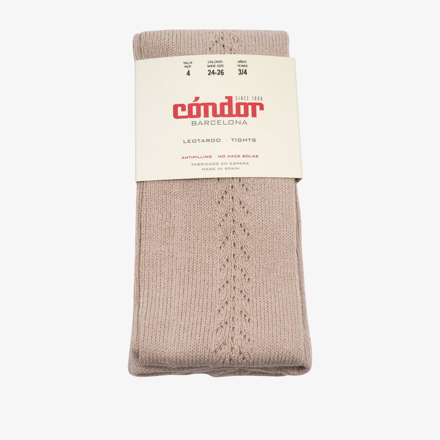 bisgaard x Cóndor cotton tights with side openwork piedra