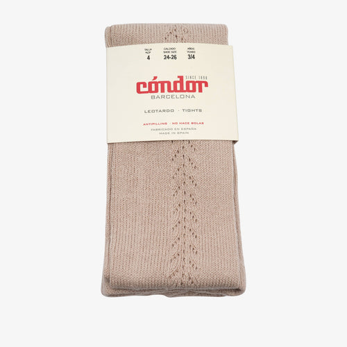bisgaard x Cóndor cotton tights with side openwork piedra