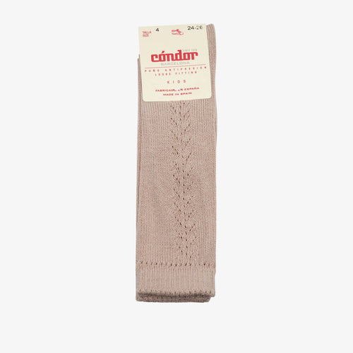 bisgaard x Cóndor cotton knee high socks with open piedra