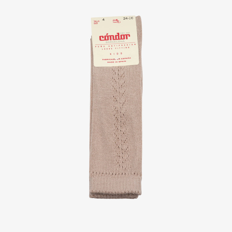 bisgaard x Cóndor cotton knee high socks with open piedra