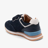 Blue leather bisgaard winston ocean boys' shoes with white soles