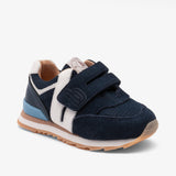 Blue leather bisgaard winston ocean boys' shoes with white sole