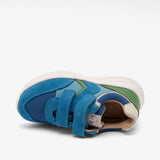 Bisgaard Yuki Atlas Blue leather sneakers with white sole and laces