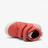 Soft leather bisgaard cuba peach baby shoes with Velcro straps