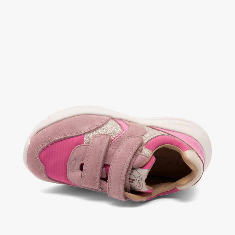 bisgaard yuki glitter blush kids' shoes in pink with sparkling details