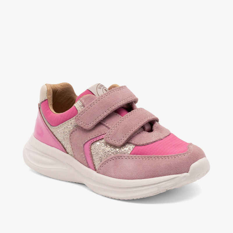 bisgaard yuki glitter blush kids shoes with sparkly pink details