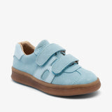 bisgaard bay v ice blue: Toddler girl's leather sneakers with Velcro straps