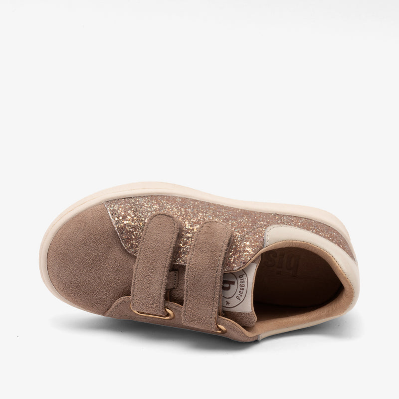 Bisgaard Renee Glitter Taupe Girls Shoe - Sparkly and stylish footwear option for girls