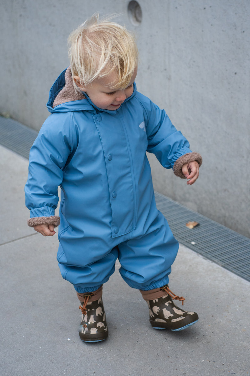 bisgaard aarhus rain suit wool pigion blue