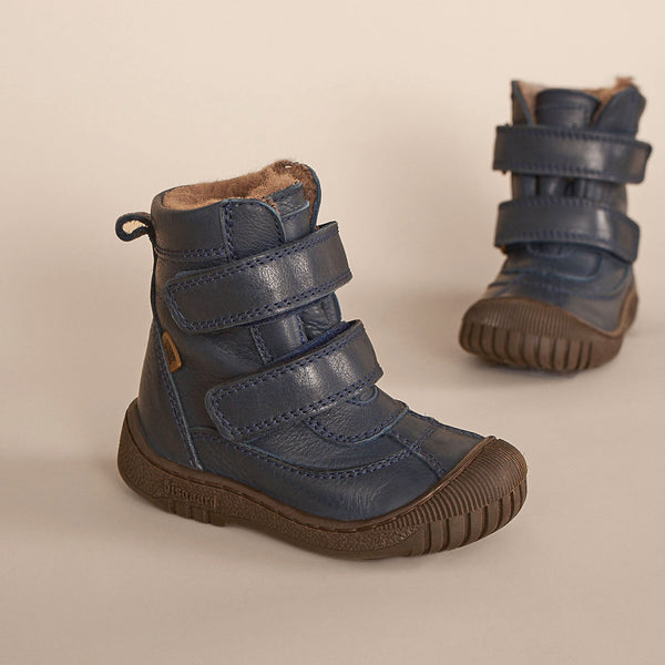 bisgaard ellis tex Navy children's waterproof boots with durable sole