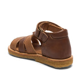 bisgaard bjørn hazel leather children's shoes with sturdy soles and velcro straps