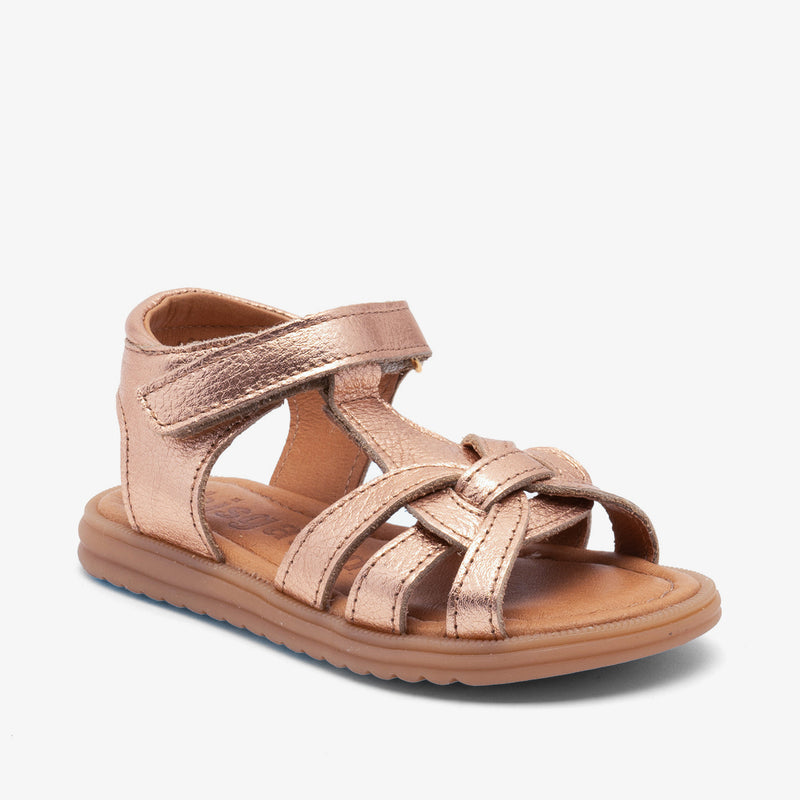 Offene Sandalen 'Felicia' in Roségold aus LWG-zertifiziertem Leder 