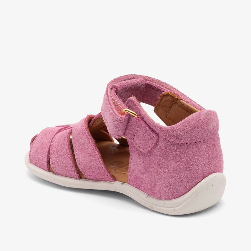 bisgaard carly pink leather sneakers for girls with heart detailing