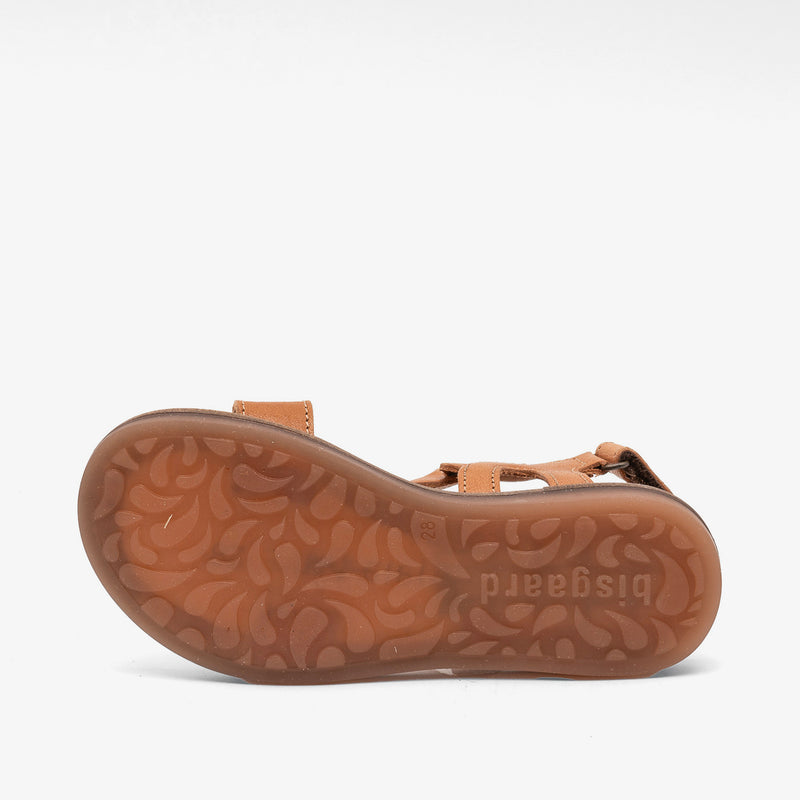 bisgaard cille cognac leather ankle boots for women with buckle detail