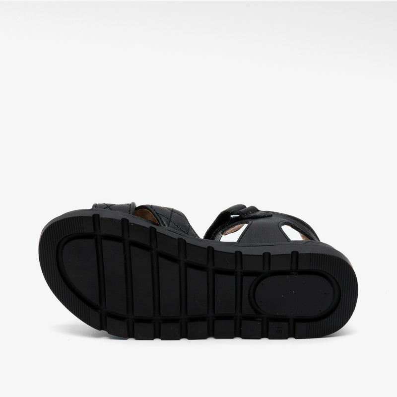 Black bisgaard obi shoes with velcro straps and rubber sole