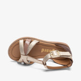 bisgaard adele gold - stylish and comfortable gold leather shoes for girls